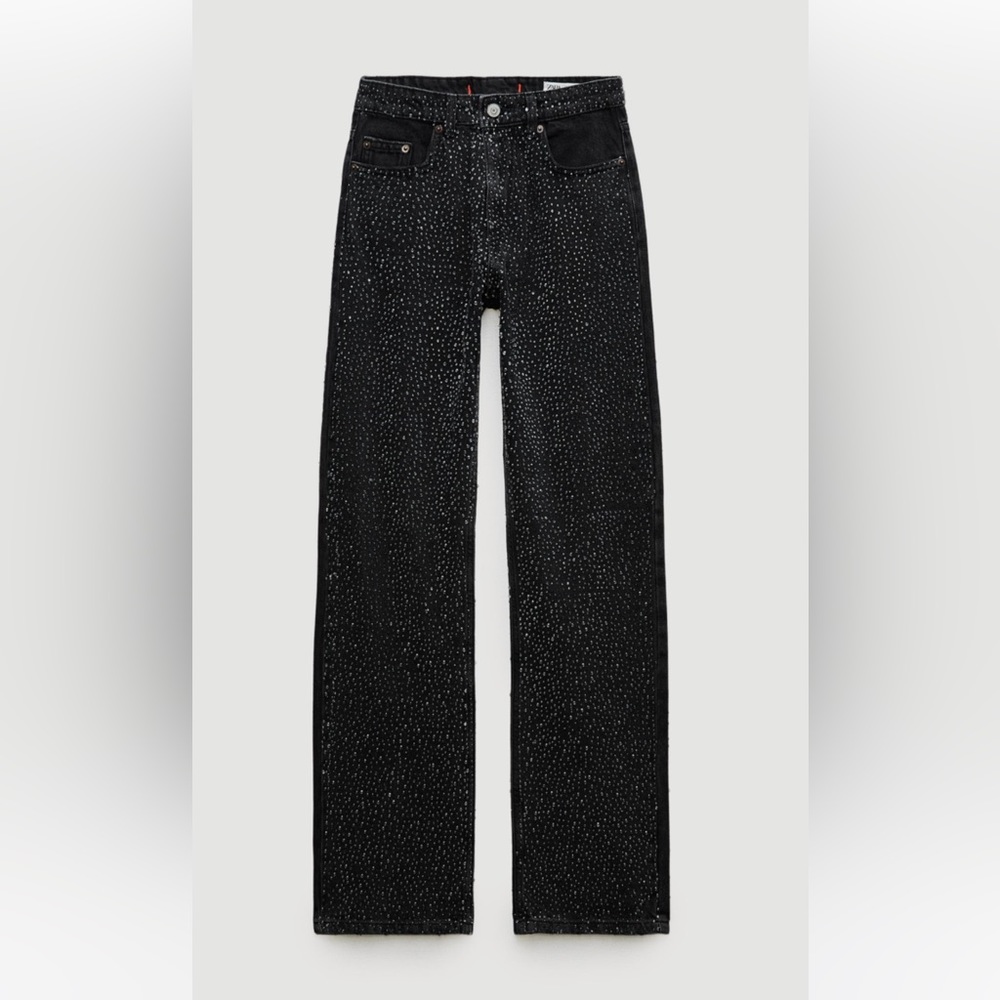 ZARA black rhinestone jeans